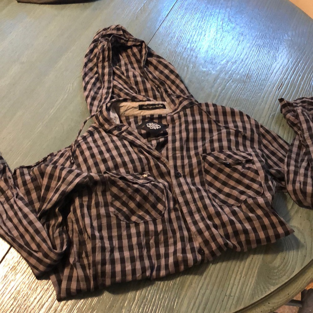 Obey button down with hood. Rare find.